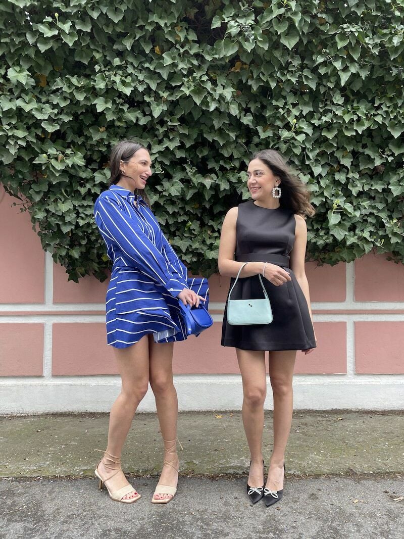 Siyah Fiyonklu Mini Elbise