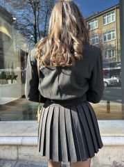 Siyah Sırt Detaylı Crop Ceket